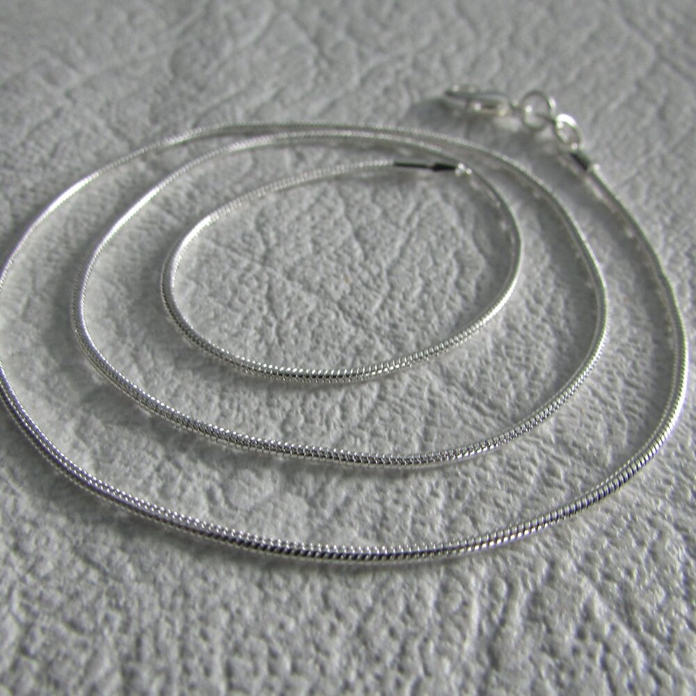 925 Sterling Silver Snake Chain - 1mm - 18" - NEW